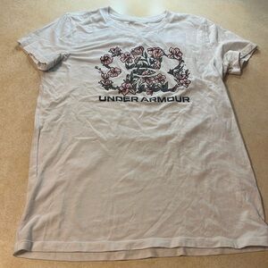 UNDER ARMOUR White T-shirt with flowers XS